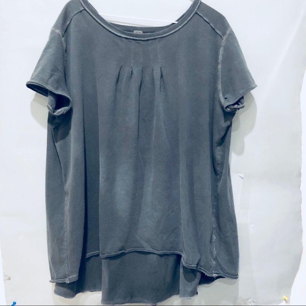 FREE PEOPLE Little Gem Knit Tee Grey NWT - Picture 4 of 8
